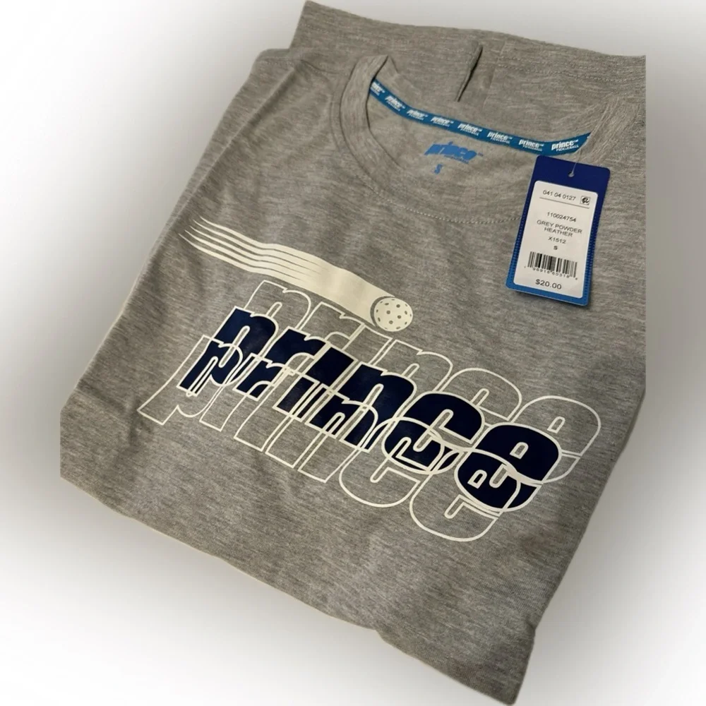 Prince pickleball Gray and Black Logo T-Shirt - Picture 2 of 4
